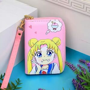 New Sailor Moon Funny Face Cute Little Wallet, Girl’s Pink Wallet
